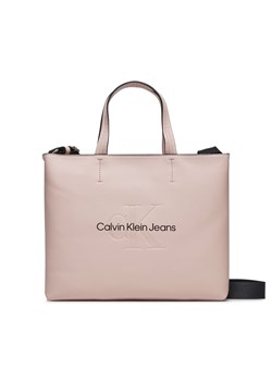 Torebka Calvin Klein Jeans Sculpted Mini Slim Tote26 Mono K60K611547 Różowy ze sklepu eobuwie.pl w kategorii Torby Shopper bag - zdjęcie 166996001