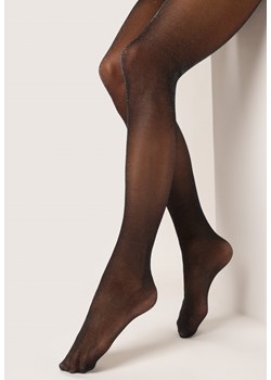 Czarno-Srebrne Rajstopy z Błyszczącymi Drobinkami Mordra ze sklepu Renee odzież w kategorii Rajstopy - zdjęcie 167336271