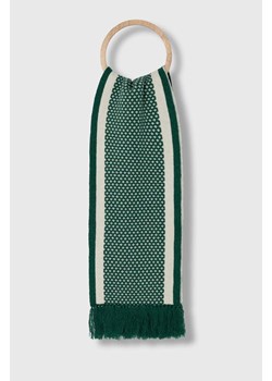 Drôle de Monsieur szalik wełniany L'Écharpe Jacquard kolor zielony wzorzysty C-SF109-WO018-GN ze sklepu PRM w kategorii Szaliki i chusty damskie - zdjęcie 167338953