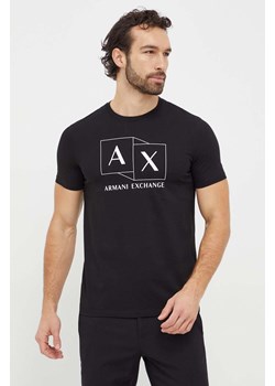 Armani Exchange t-shirt bawełniany męski kolor czarny z nadrukiem 3DZTAD ZJ9AZ ze sklepu ANSWEAR.com w kategorii T-shirty męskie - zdjęcie 167339663