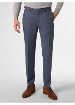 BOSS Męskie spodnie od garnituru modułowego Mężczyźni Regular Fit Wełna niebieski w kratkę ze sklepu vangraaf w kategorii Spodnie męskie - zdjęcie 167342964
