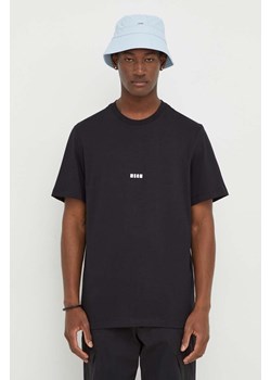 MSGM t-shirt bawełniany męski kolor czarny gładki ze sklepu ANSWEAR.com w kategorii T-shirty męskie - zdjęcie 167348122