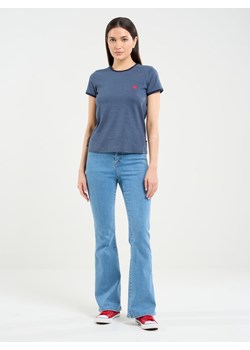 Koszulka damska z krótkim rękawem z haftem granatowa Anne 403 ze sklepu Big Star w kategorii Bluzki damskie - zdjęcie 167356390
