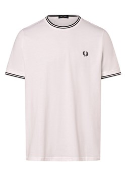 Fred Perry T-shirt męski Mężczyźni Bawełna biały jednolity ze sklepu vangraaf w kategorii T-shirty męskie - zdjęcie 167361680