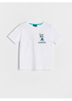 Reserved - T-shirt oversize Minecraft - biały ze sklepu Reserved w kategorii T-shirty chłopięce - zdjęcie 167366432