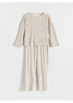 Reserved - Dwuczęściowa piżama - kremowy ze sklepu Reserved w kategorii Piżamy damskie - zdjęcie 167366843
