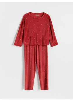 Reserved - Dwuczęściowa piżama - czerwony ze sklepu Reserved w kategorii Piżamy damskie - zdjęcie 167366851
