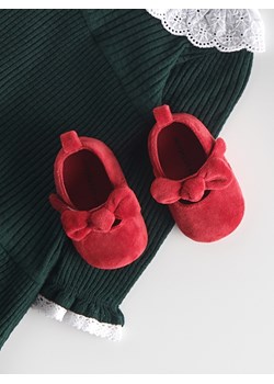 Reserved - Welurowe baleriny z kokardką - czerwony ze sklepu Reserved w kategorii Buciki niemowlęce - zdjęcie 167366970