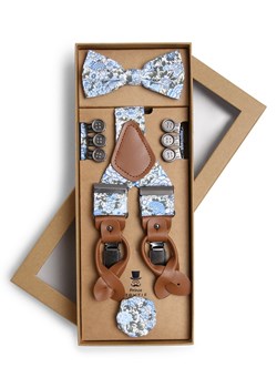 Prince BOWTIE Zestaw akcesoriów dla mężczyzn Mężczyźni niebieski wzorzysty ze sklepu vangraaf w kategorii Szelki - zdjęcie 167372871