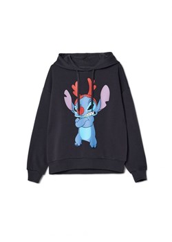 Cropp - Świąteczna bluza z kapturem Lilo i Stitch - szary ze sklepu Cropp w kategorii Bluzy damskie - zdjęcie 167374962