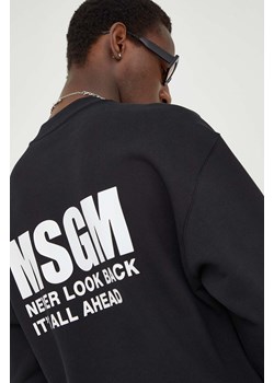 MSGM bluza bawełniana męska kolor czarny z nadrukiem ze sklepu ANSWEAR.com w kategorii Bluzy męskie - zdjęcie 167375441