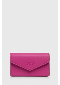 HUGO portfel damski kolor różowy ze sklepu ANSWEAR.com w kategorii Portfele damskie - zdjęcie 167375792