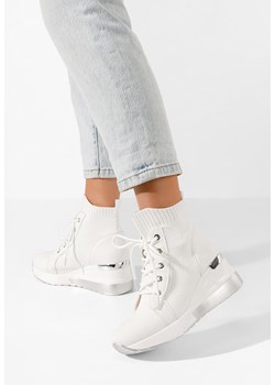 Białe sneakersy na koturnie Midian V2 ze sklepu Zapatos w kategorii Buty sportowe damskie - zdjęcie 167376861