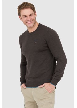 AERONAUTICA MILITARE Brązowy sweter męski z wełny merynosa, Wybierz rozmiar M ze sklepu outfit.pl w kategorii Swetry męskie - zdjęcie 167386574