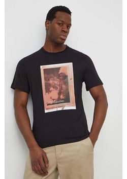 Calvin Klein t-shirt bawełniany męski kolor czarny z nadrukiem ze sklepu ANSWEAR.com w kategorii T-shirty męskie - zdjęcie 167387542