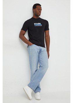 Karl Lagerfeld t-shirt męski kolor czarny z nadrukiem ze sklepu ANSWEAR.com w kategorii T-shirty męskie - zdjęcie 167387571