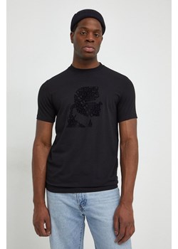 Karl Lagerfeld t-shirt męski kolor czarny z nadrukiem ze sklepu ANSWEAR.com w kategorii T-shirty męskie - zdjęcie 167387603