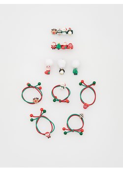 Reserved - Świąteczny zestaw gumek i spinek do włosów - czerwony ze sklepu Reserved w kategorii Ozdoby do włosów - zdjęcie 167390241