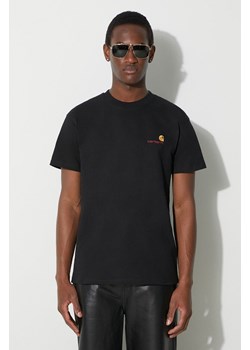 Carhartt WIP t-shirt bawełniany S/S American Script T-Shirt męski kolor czarny z aplikacją I029956.89XX ze sklepu PRM w kategorii T-shirty męskie - zdjęcie 167391831