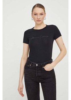 Armani Exchange t-shirt damski kolor czarny 3DYT27 YJDTZ ze sklepu ANSWEAR.com w kategorii Bluzki damskie - zdjęcie 167396751