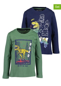 Blue Seven Koszulki (2 szt.) w kolorze granatowo-zielonym ze sklepu Limango Polska w kategorii T-shirty chłopięce - zdjęcie 167401411