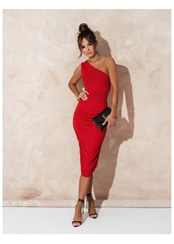 Dopasowana sukienka na jedno ramię DAYA - czerwona ze sklepu magmac.pl w kategorii Sukienki - zdjęcie 167407910