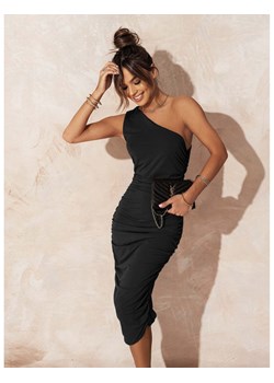 Dopasowana sukienka na jedno ramię DAYA - czarna ze sklepu magmac.pl w kategorii Sukienki - zdjęcie 167407913