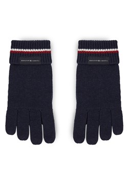 Rękawiczki Męskie Tommy Hilfiger Corporate Knit Gloves AM0AM11488 Space Blue DW6 ze sklepu eobuwie.pl w kategorii Rękawiczki męskie - zdjęcie 167413500