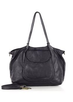 MARCO MAZZINI Torebka skórzana shopper bag ispirato dalla natura czarna ze sklepu Verostilo w kategorii Torby Shopper bag - zdjęcie 167415473