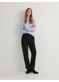 Reserved - Spodnie z melanżowej tkaniny - czarny ze sklepu Reserved w kategorii Spodnie damskie - zdjęcie 167419283
