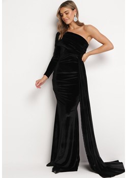 Czarna Asymetryczna Sukienka Maxi na Jedno Ramie Wistel ze sklepu Born2be Odzież w kategorii Sukienki - zdjęcie 167421574