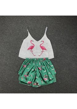 Piżama damska z krótkim topem i szortami - Zielony / S ze sklepu Lovita.pl w kategorii Piżamy damskie - zdjęcie 167429843