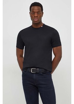 BOSS t-shirt bawełniany męski kolor czarny gładki 50505777 ze sklepu ANSWEAR.com w kategorii T-shirty męskie - zdjęcie 167431222
