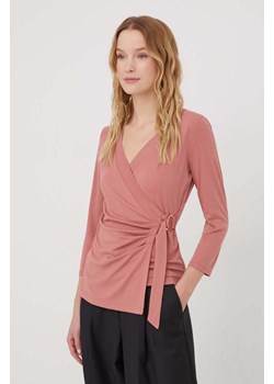 Lauren Ralph Lauren bluzka damska kolor różowy gładka ze sklepu ANSWEAR.com w kategorii Bluzki damskie - zdjęcie 167431291