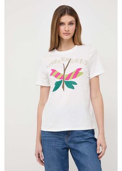 Weekend Max Mara t-shirt bawełniany damski kolor biały 2415971051600 ze sklepu ANSWEAR.com w kategorii Bluzki damskie - zdjęcie 167431532