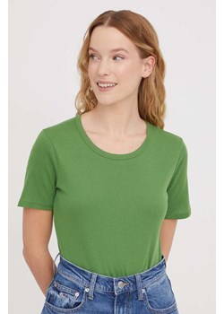United Colors of Benetton t-shirt bawełniany damski kolor zielony ze sklepu ANSWEAR.com w kategorii Bluzki damskie - zdjęcie 167431534