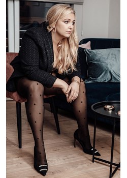 Rajstopy damskie czarne plus size we wzory Diamond rain 30 DEN, Kolor czarny (onyx), Rozmiar 8, Mona Queen Size ze sklepu Primodo w kategorii Rajstopy - zdjęcie 167433830