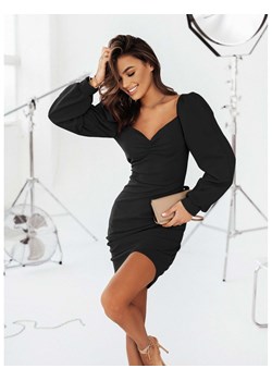 Sukienka z bufiastymi rękawami ADIANA - czarna ze sklepu magmac.pl w kategorii Sukienki - zdjęcie 167438782