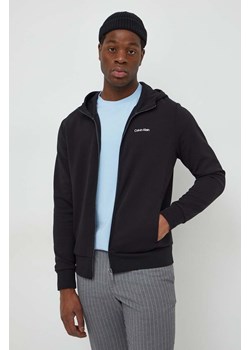 Calvin Klein bluza męska kolor czarny z kapturem gładka ze sklepu ANSWEAR.com w kategorii Bluzy męskie - zdjęcie 167440793