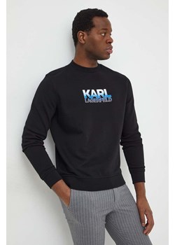Karl Lagerfeld bluza męska kolor czarny z aplikacją ze sklepu ANSWEAR.com w kategorii Bluzy męskie - zdjęcie 167440963