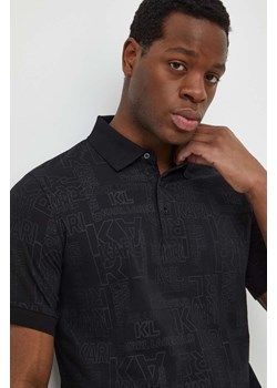 Karl Lagerfeld polo bawełniane kolor czarny wzorzysty ze sklepu ANSWEAR.com w kategorii T-shirty męskie - zdjęcie 167447752