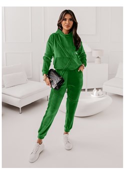 Welurowy komplet dresowy bluza + spodnie TUTE - zielony ze sklepu magmac.pl w kategorii Dresy damskie - zdjęcie 167448033