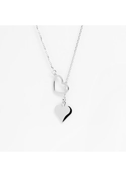 długi naszyjnik z sercem symbol pik, srebrny ze sklepu ANIA KRUK w kategorii Naszyjniki - zdjęcie 167458102