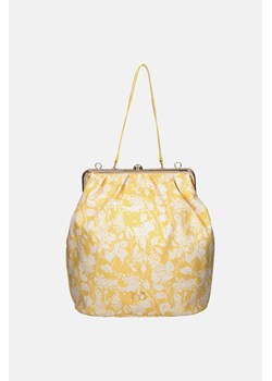 Żółta torebka na ramię w kwiatowy wzór, zapinana na bigiel ze sklepu NOBOBAGS.COM w kategorii Torby Shopper bag - zdjęcie 167463001