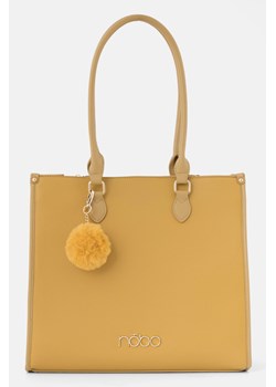 Żółta maxi shopperka Nobo na ramię z pomponem ze sklepu NOBOBAGS.COM w kategorii Torby Shopper bag - zdjęcie 167463002