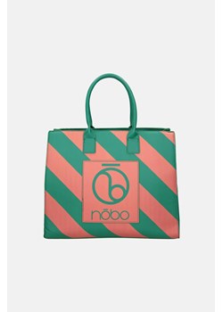Duża shopperka Nobo w zielono-różowe pasy ze sklepu NOBOBAGS.COM w kategorii Torby Shopper bag - zdjęcie 167463112