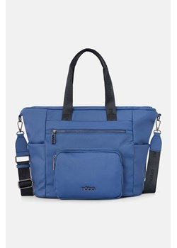 Dwukomorowa, duża shopperka Nobo z kieszeniami, niebieska ze sklepu NOBOBAGS.COM w kategorii Torby Shopper bag - zdjęcie 167463560