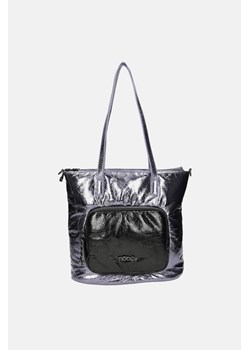 Błyszcząca shopperka Nobo fioletowo-czarna ze sklepu NOBOBAGS.COM w kategorii Torby Shopper bag - zdjęcie 167463900