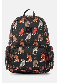 Tekstylny plecak Nobo z printem w tygrysy, czarny ze sklepu NOBOBAGS.COM w kategorii Plecaki - zdjęcie 167465030