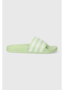 adidas Originals klapki Adilette damskie kolor zielony IE3048 ze sklepu PRM w kategorii Klapki damskie - zdjęcie 167563491